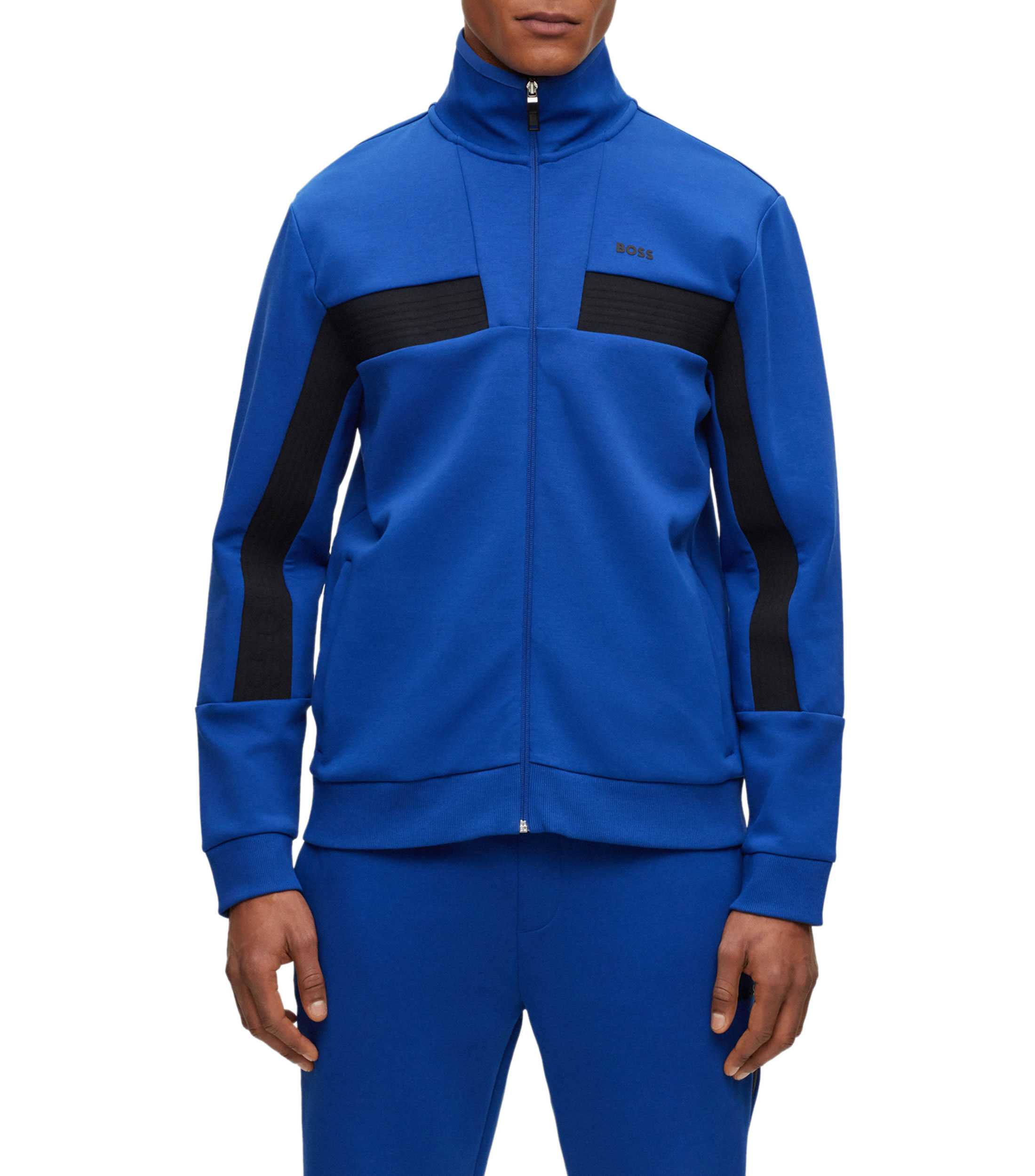 Polerón Regular Fit Con Cremallera De Algodón Hombre | BOSS - HUGO BOSS